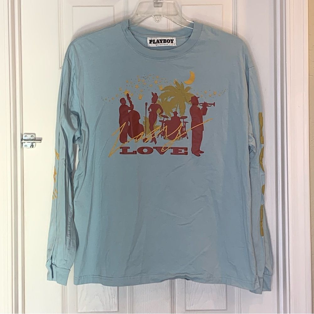Playboy by Pacsun Men's Lazy Love Long Sleeve T-Shirt Size Large